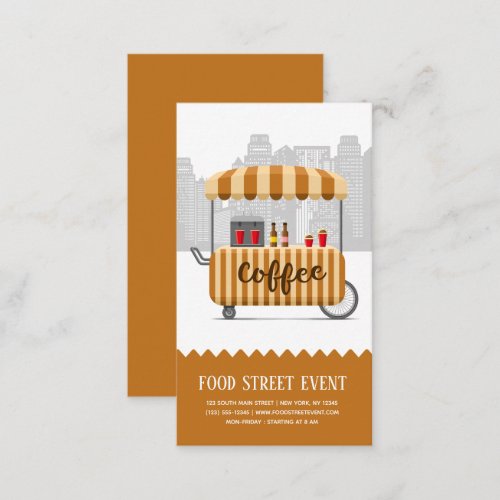 Food street cappuccino coffee business card