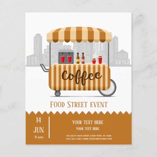 Food street cappuccino coffee flyer
