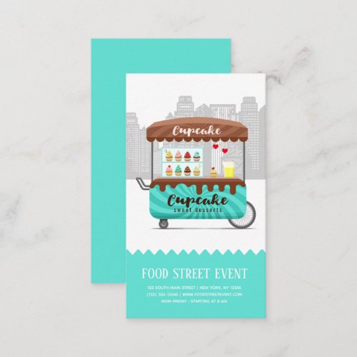 Food street cupcake sweet desserts business card