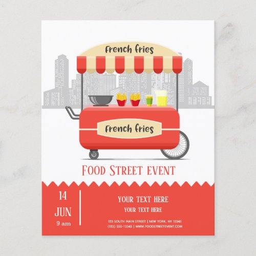 Food street french fries snack flyer