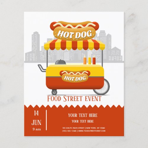Food street hotdog flyer