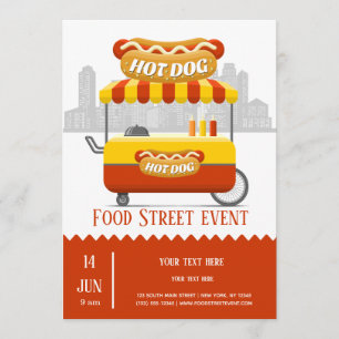 Food street hotdog invitation