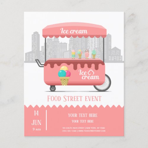 Food street ice cream flyer