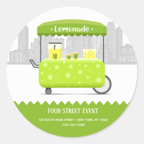 Food street lemonade classic round sticker