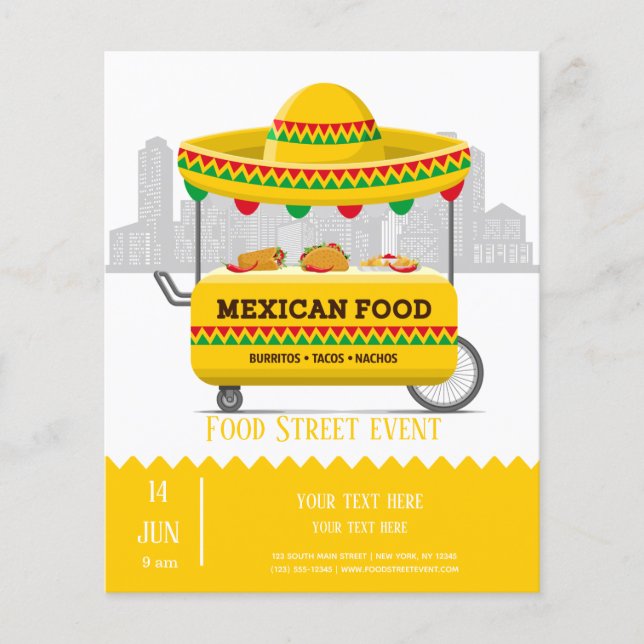 Food street mexican food flyer (Front)