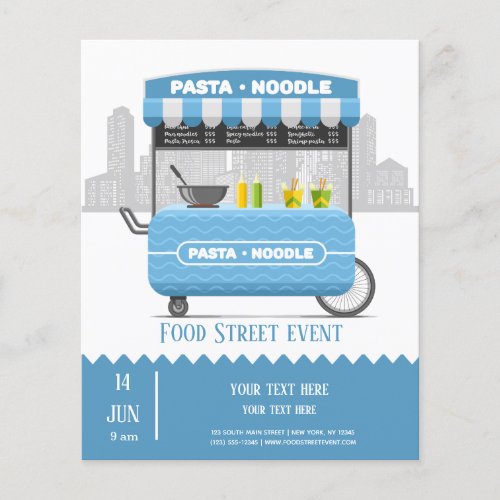 Food street pasta noodle flyer
