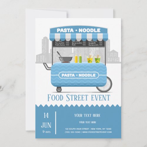 Food street pasta noodle invitation