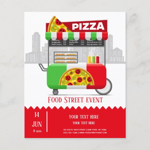 Food street pizza flyer