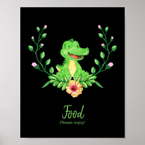 Food Table Sign Alligator Baby Shower Poster