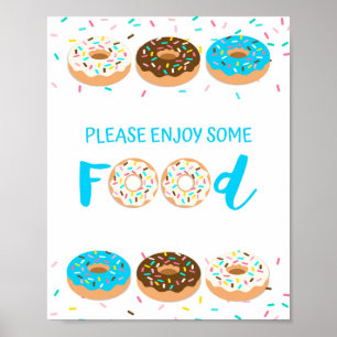 Food Table Sign Blue Donut Sprinkle Shower Sign