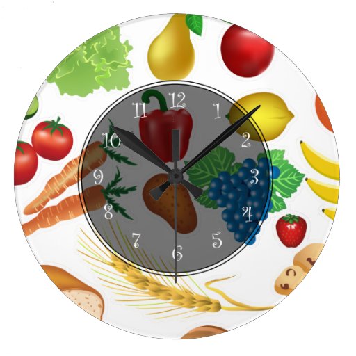 Food Theme Kitchen Wall Clocks | Zazzle