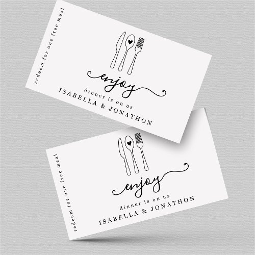 Food Ticket Free Meal Voucher Business Card
