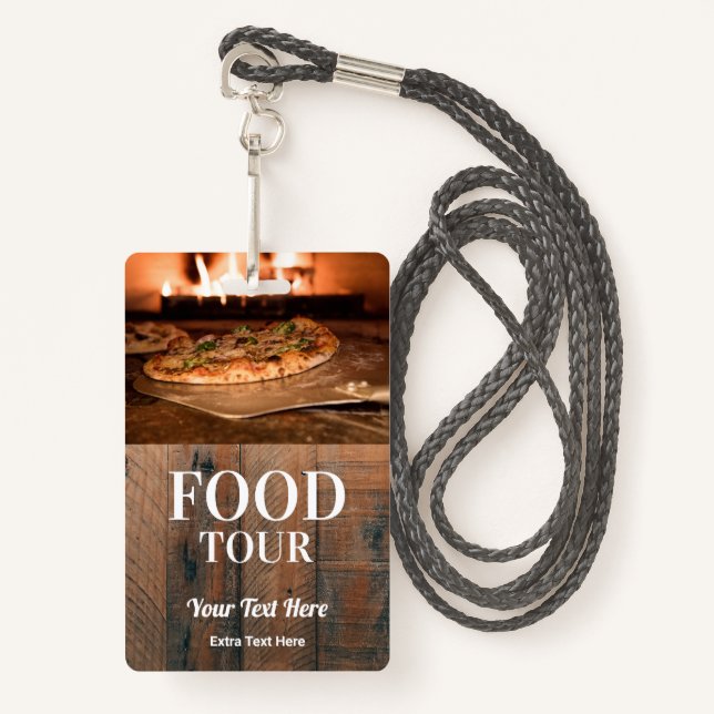 Food Tour Photo & Logo Badge (Front with Lanyard)