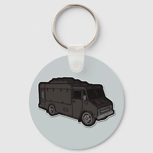 Food Truck Basic Black Keychain