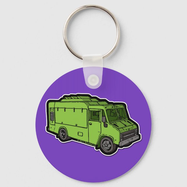 Food Truck: Basic (Green) Keychain (Front)