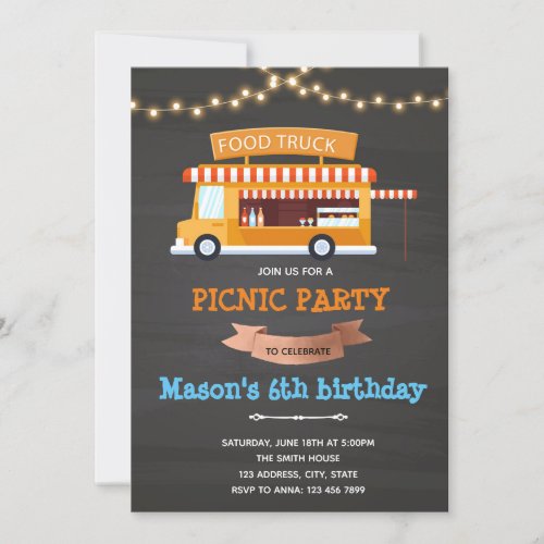 Food truck birthday invitation