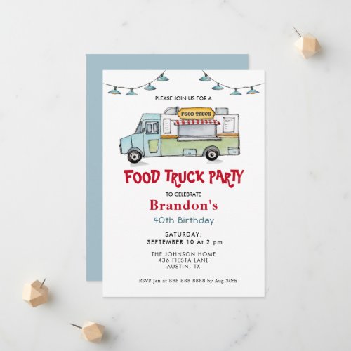 Food Truck Birthday Party Invitation