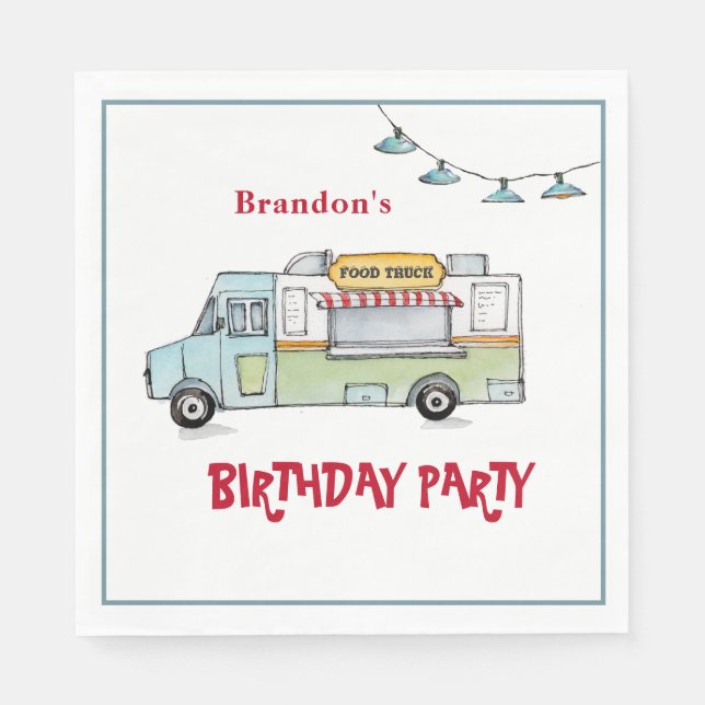 Food Truck Birthday Party  Napkins (Front)