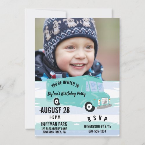 Food Truck Birthday Party Photo Invitation