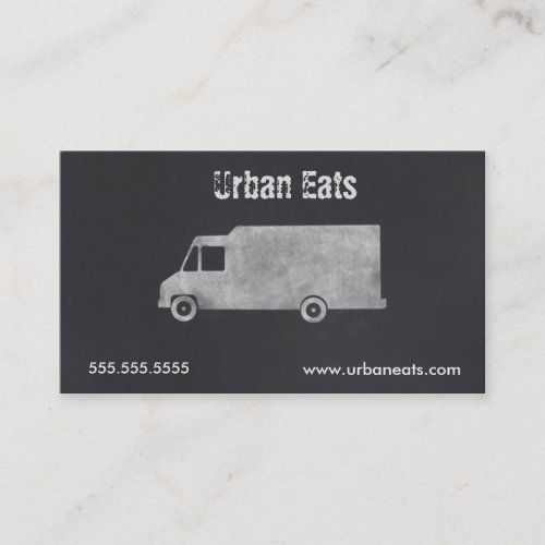 Food Truck Chalkboard Business Card Template