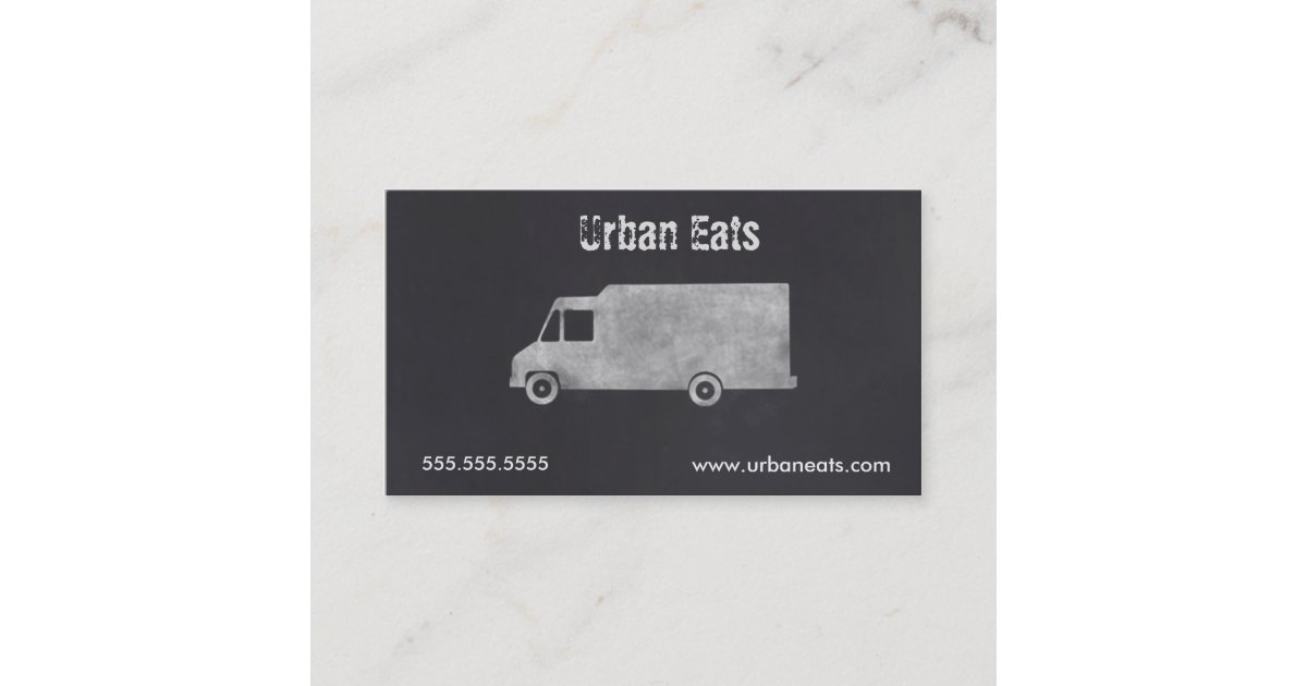 Food Truck Chalkboard Business Card Template | Zazzle.com