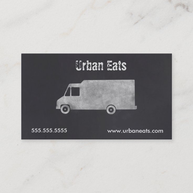 Food Truck Chalkboard Business Card Template | Zazzle