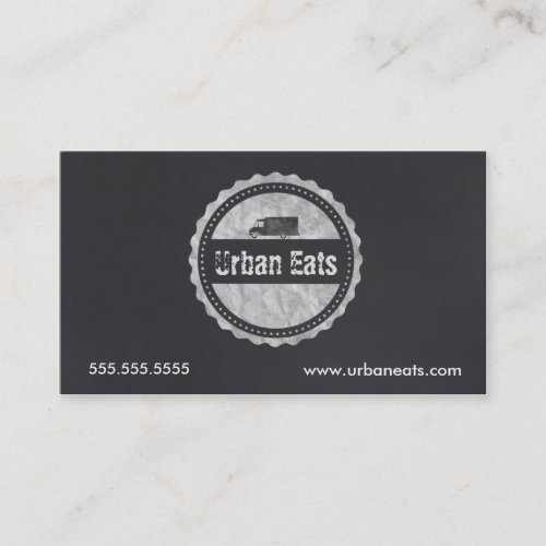 Food Truck Chalkboard Business Card Template