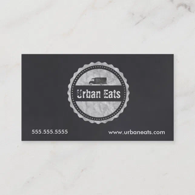 Food Truck Chalkboard Business Card Template Zazzle
