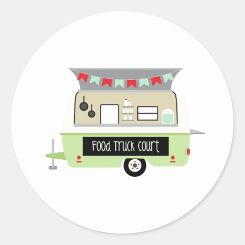 Food Truck Court Classic Round Sticker