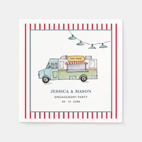 Food Truck Engagement Party  Rehearsal Dinner Napkins