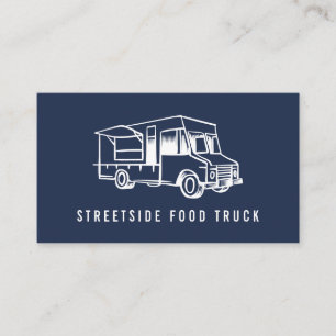 Food Truck Logo Blue Business Card