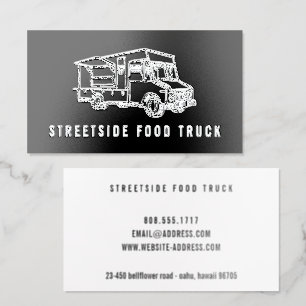 Food Truck Logo Foil Spot Gloss Business Cards
