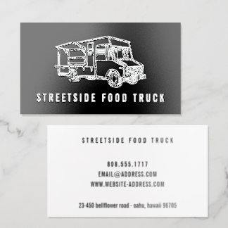 Food Truck Logo Foil Spot Gloss Business Cards