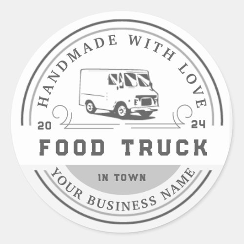 Food truck logo label  