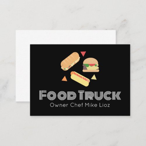 Food Truck Owner Burger  Business Card