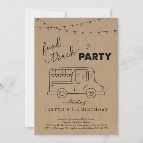 Food Truck Party Birthday Graduation etc Invitation