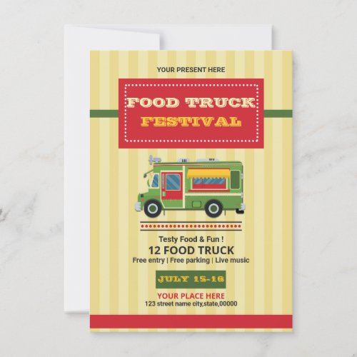 Food Truck Party Flyer Invitation