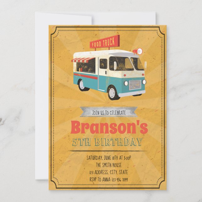 Food truck party invitation (Front)