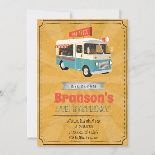 Food truck party invitation