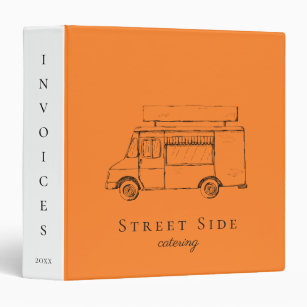 Food Truck Personalized Orange Business Binder