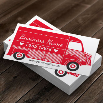 Food Truck Plain Red Catering Business Card by cardfactory at Zazzle