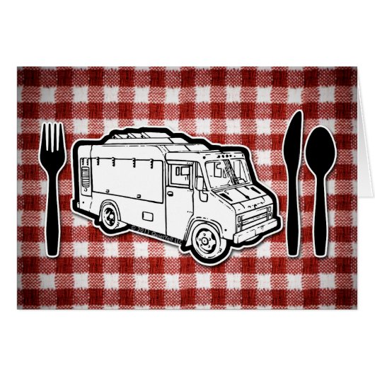 Food Truck Plate & Utensils Cards (Front Horizontal)