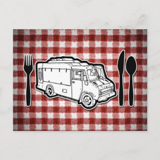 Food Truck Plate & Utensils Postcard