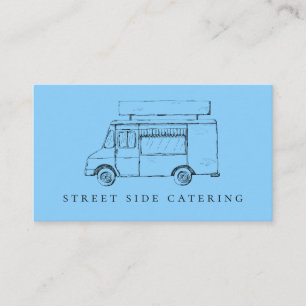 Food Truck Sky Blue Business Cards
