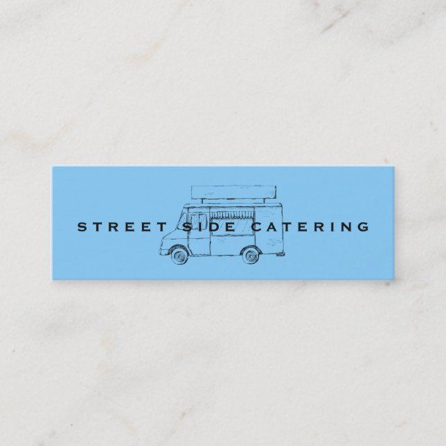Food Truck Sky Blue Mini Business Cards (Front)