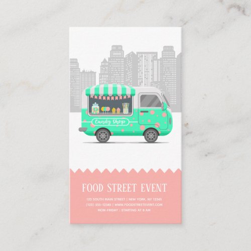 Food truck street candy shop business card