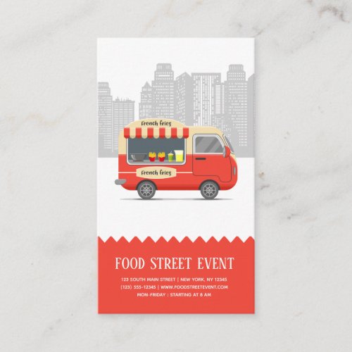 Food truck street french fries snack business card