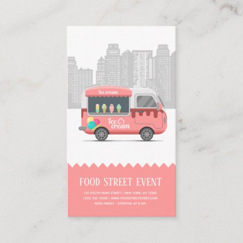 Food truck street ice cream business card