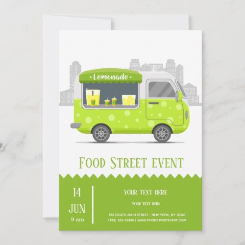 Food truck street lemonade invitation