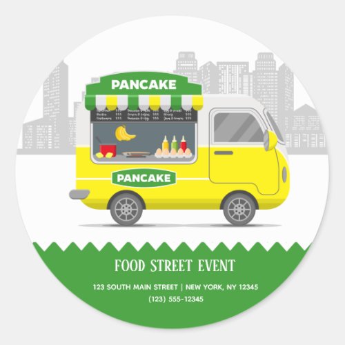 Food Truck street pancake Classic Round Sticker